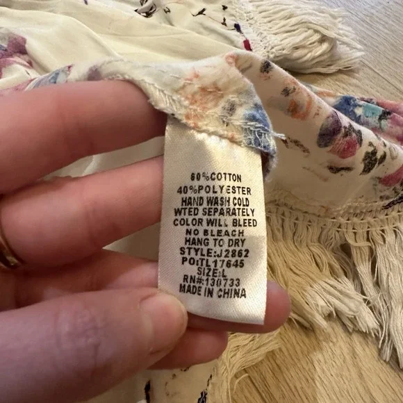 UMGEE Large Waterfall Cardigan Women Multicolor Floral Open Front Wrap Boho - Picture 5 of 6